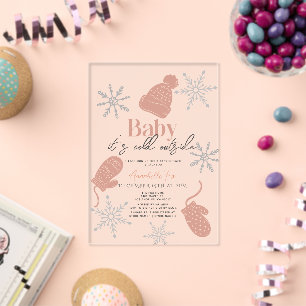 Invitations En Acrylique Bébé il fait froid à l'extérieur Fête prénatale ro