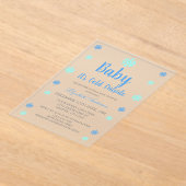 Invitations En Acrylique Bébé Il fait froid dehors Baby shower d'hiver garç (Poser)