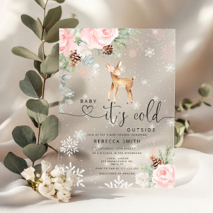 Invitations En Acrylique Bébé il fait froid dehors Bébé faon Baby shower