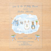 Invitations En Acrylique Bébé Lapin Pierre Tenue Mignonne Shower de Fille à (Recto)