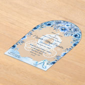 Invitations En Acrylique Bébé Magique Bleu Cendrillon Quinceañera (Poser)