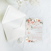 Bébé papillon en fleur Baby shower floral rose