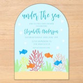 Invitations En Acrylique Bébé sous les mers Shower (Recto)