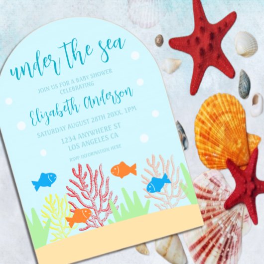 Invitations En Acrylique Bébé sous les mers Shower