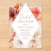 Invitations En Acrylique Belle Fête des mariées Florale Boho (Recto)