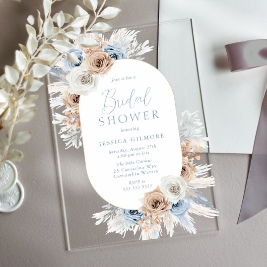 Invitations En Acrylique Belle Fête des mariées Florale Boho