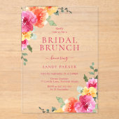 Invitations En Acrylique Belle Fête des mariées Florale Vibrant Brunch (Recto)