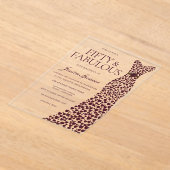 Invitations En Acrylique Belle robe Bourgogne Élégante 50e anniversaire (Poser)