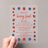 Invitations En Acrylique Berry Sweet 1er anniversaire (In situ (ordinateur de poche))