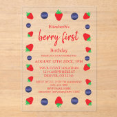 Invitations En Acrylique Berry Sweet 1er anniversaire (Recto)
