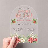 Invitations En Acrylique Berry Sweet Baby shower fraises (In situ (ordinateur de poche))