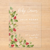 Invitations En Acrylique Berry Sweet Shower (Recto)
