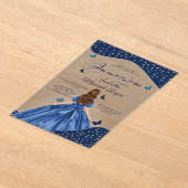 Invitations En Acrylique Beurre bleu Quinceañera Gown étoile (Poser)