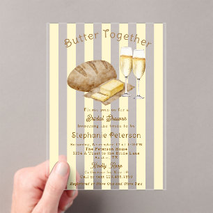 Invitations En Acrylique Beurre Ensemble Pain et Beurre Shower de Mariage