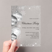 Invitations En Acrylique billes d'argent gelé fête de Noël (In situ (ordinateur de poche))