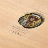 Invitations En Acrylique Black and Gold 80th Birthday Photo (Poser)