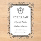 Invitations En Acrylique Black and White Catholic Wedding Save the Date (Recto)
