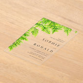 Invitations En Acrylique Black Boho Minimalist Foliage Wedding (Poser)