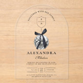 Invitations En Acrylique Black Bow Disco Ball Party (Recto)