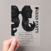 Invitations En Acrylique Black Bow Graduation (In situ (ordinateur de poche))