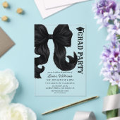 Invitations En Acrylique Black Bow Graduation (Insitu (Mariage))