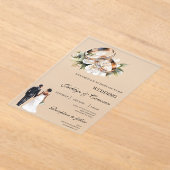 Invitations En Acrylique Black bride and groom acrylic wedding (Poser)