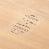 Invitations En Acrylique Black Calligraphy Script Muslim Wedding (Poser)