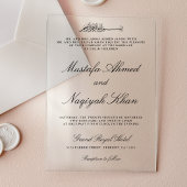 Invitations En Acrylique Black Calligraphy Script Muslim Wedding