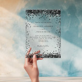 Invitations En Acrylique Black evening clear wedding 
