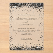 Invitations En Acrylique Black evening clear wedding  (Recto)