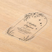 Invitations En Acrylique Black Floral Star Moderne Arch Mariage (Poser)