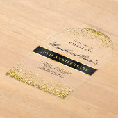 Invitations En Acrylique Black Gold 50e Anniversaire du Mariage d'or (Poser)