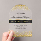 Invitations En Acrylique Black Gold 50e Anniversaire du Mariage d'or (In situ (ordinateur de poche))