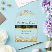 Invitations En Acrylique Black Gold 50e Anniversaire du Mariage d'or (Insitu (Mariage))