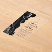 Invitations En Acrylique Black Silver Agate Première communion sainte (Poser)