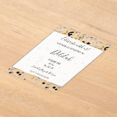 Invitations En Acrylique Black Silver Gold Glam Confetti Birthday (Poser)