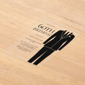 Invitations En Acrylique Black Suit & Cravate Mens 60e fête d'anniversaire (Poser)