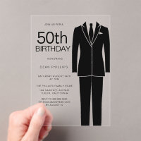 Black Suit Sophisticated Hommes 50e fête d'anniver