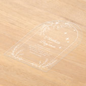 Invitations En Acrylique Blanc Floral Star Moderne Arch Mariage (Poser)