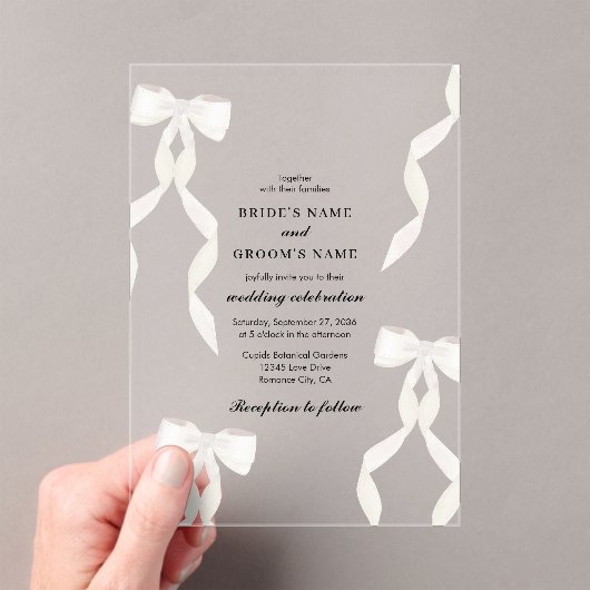 Invitations En Acrylique blanc formel Mariage formel (In situ (ordinateur de poche))
