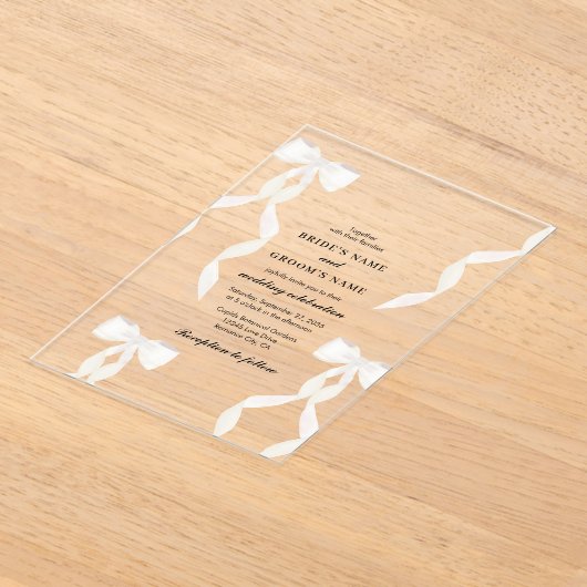 Invitations En Acrylique blanc formel Mariage formel (Poser)