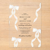 Invitations En Acrylique blanc formel Mariage formel (Recto)