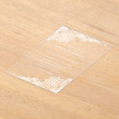 Invitations En Acrylique Blanc Ornate Antique Lace Élégant Mariage (Poser)