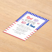 Invitations En Acrylique Blanc rouge et deux 2e anniversaire (Poser)