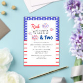 Invitations En Acrylique Blanc rouge et deux 2e anniversaire (Insitu (Mariage))