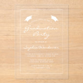 Invitations En Acrylique Blancs 2025 Casquette (Recto)