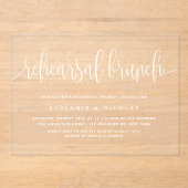 Invitations En Acrylique Blancs Jolie Calligraphie Brunch (Recto)