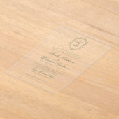 Invitations En Acrylique Blason de monogramme vert sauge botanique de maria (Poser)