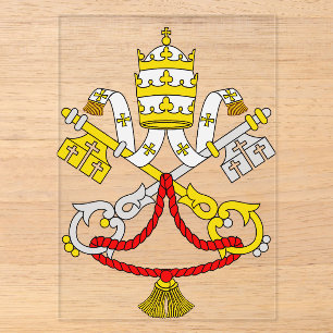 Invitations En Acrylique Blason du Vatican Emblème d'art fin de luxe