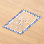 Invitations En Acrylique Bleu & Blanc Côtier Méditerranéen Mariage Invite (Poser)